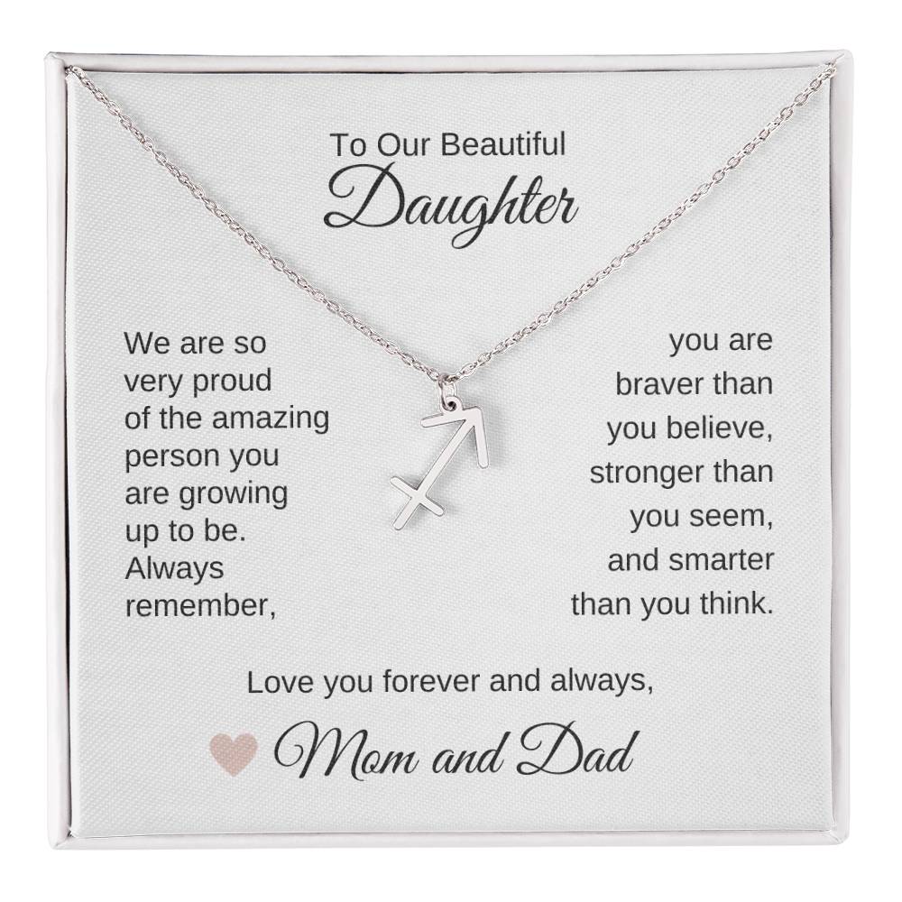Daughter Necklace Present for Daughter Gifts for Daughter From Parents - MKT Custom Jewelry