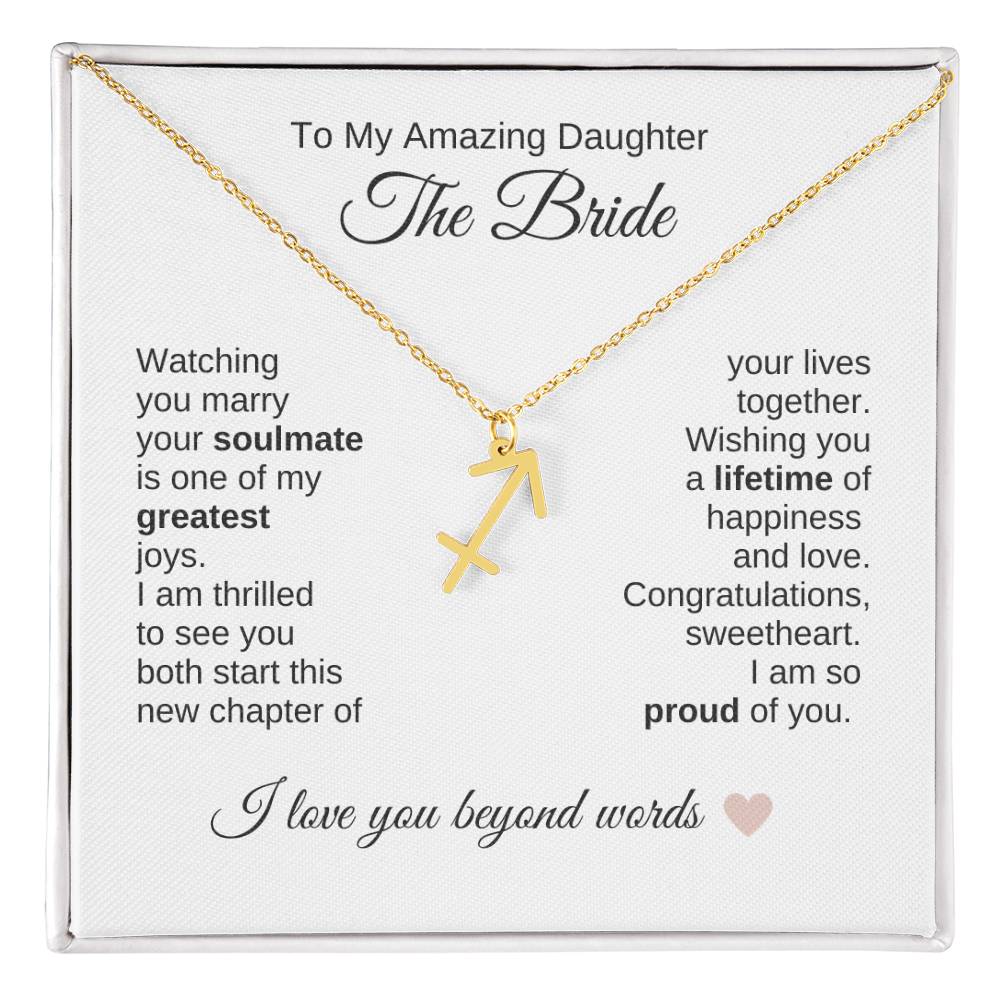 Daughter Wedding Gift Wedding Present for Daughter Zodiac Sign Necklace - MKT Custom Jewelry
