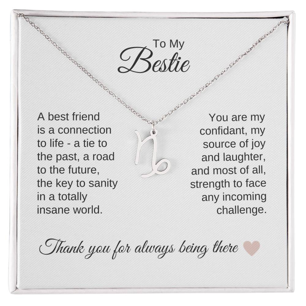Best BFF Presents Friends are the Best Gifts Zodiac Sign Necklace - MKT Custom Jewelry