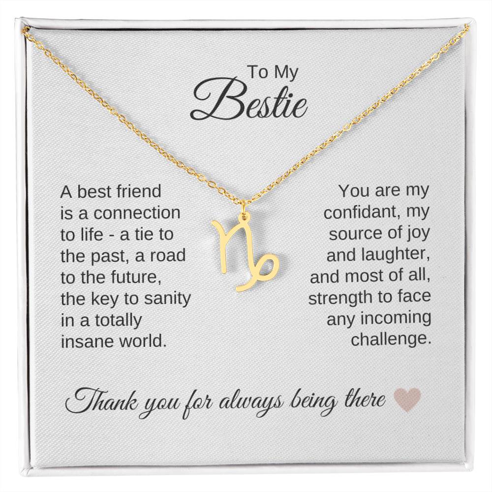 Best BFF Presents Friends are the Best Gifts Zodiac Sign Necklace - MKT Custom Jewelry