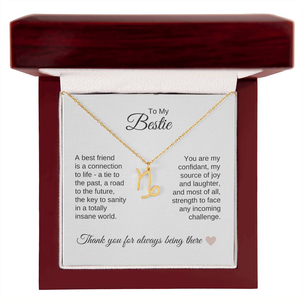 Best BFF Presents Friends are the Best Gifts Zodiac Sign Necklace - MKT Custom Jewelry
