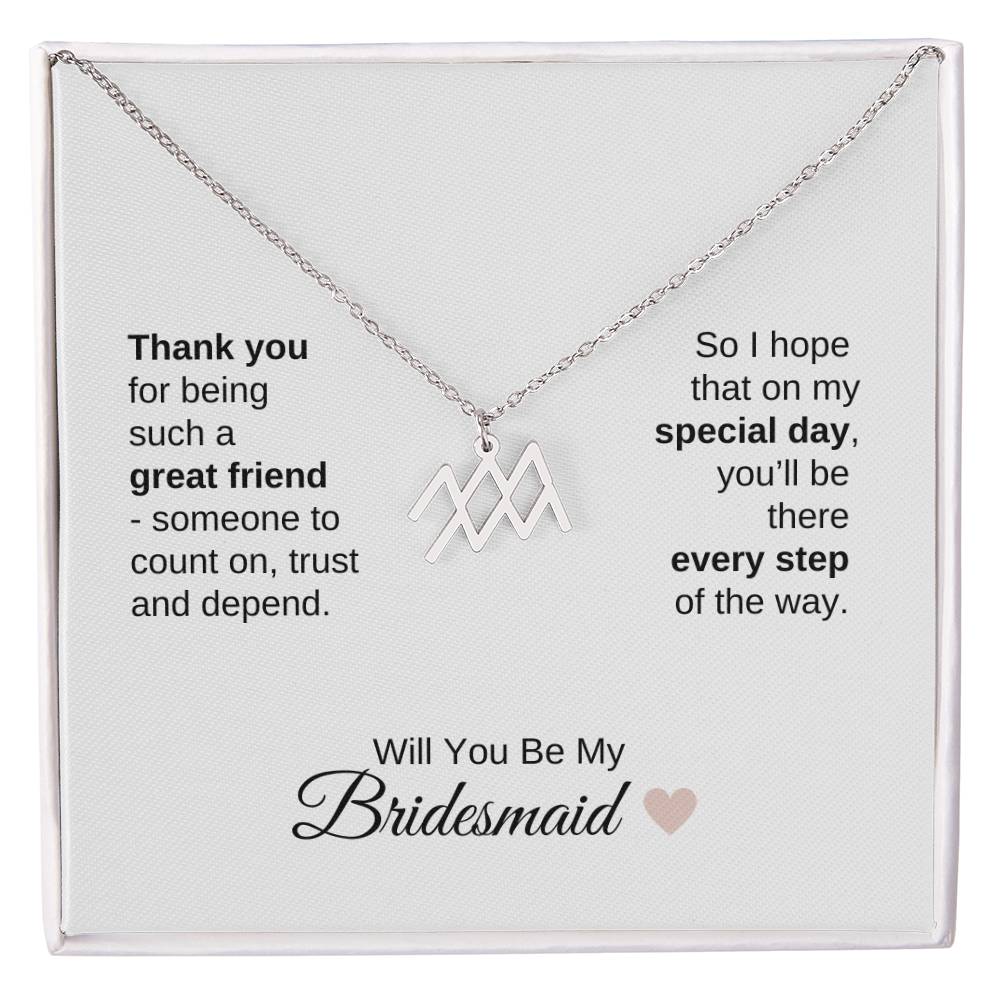 Will You Be My Bridesmaid Proposal Gift Zodiac Necklace