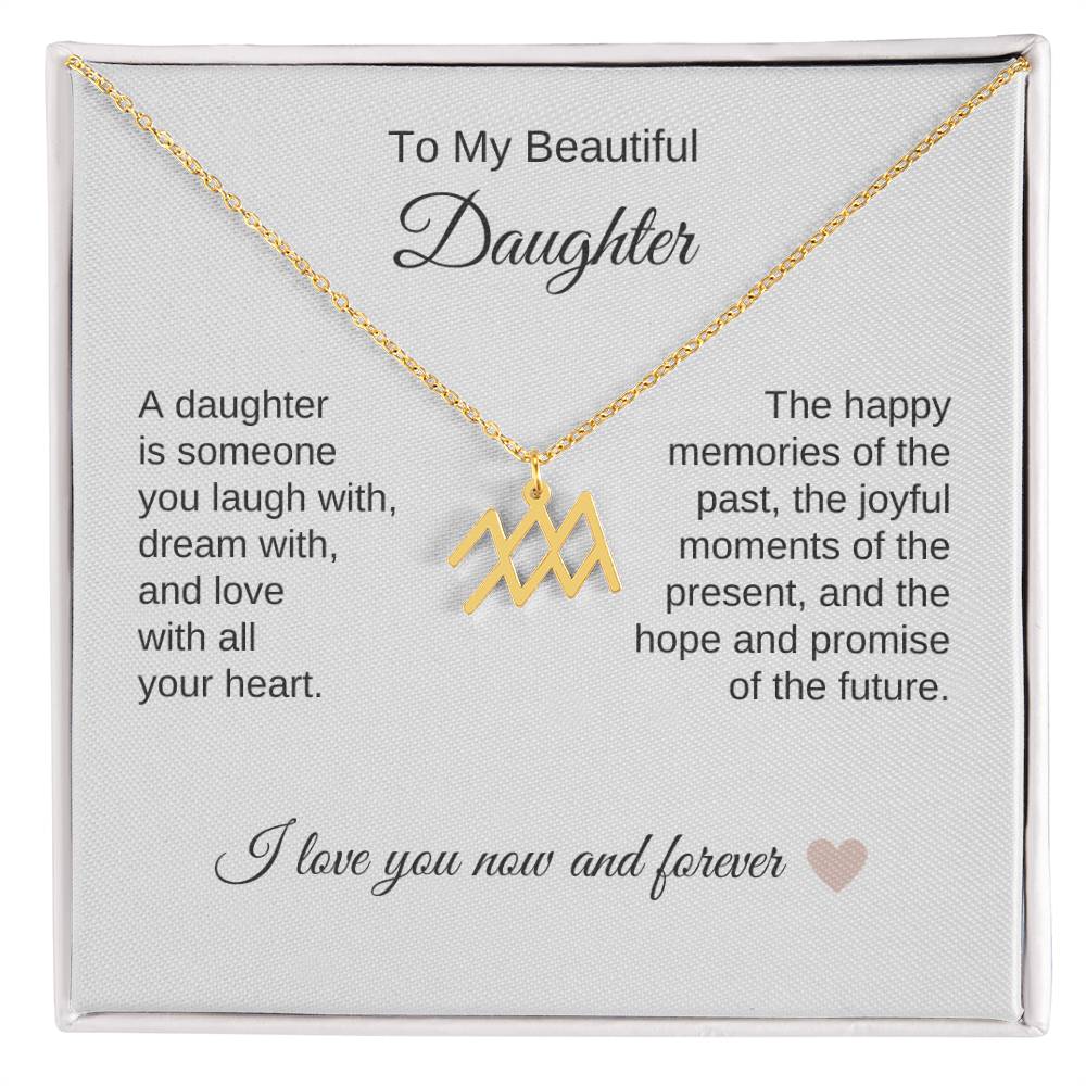 Daughter Necklace Present for Daughter Gifts for Daughter Zodiac Necklace - MKT Custom Jewelry