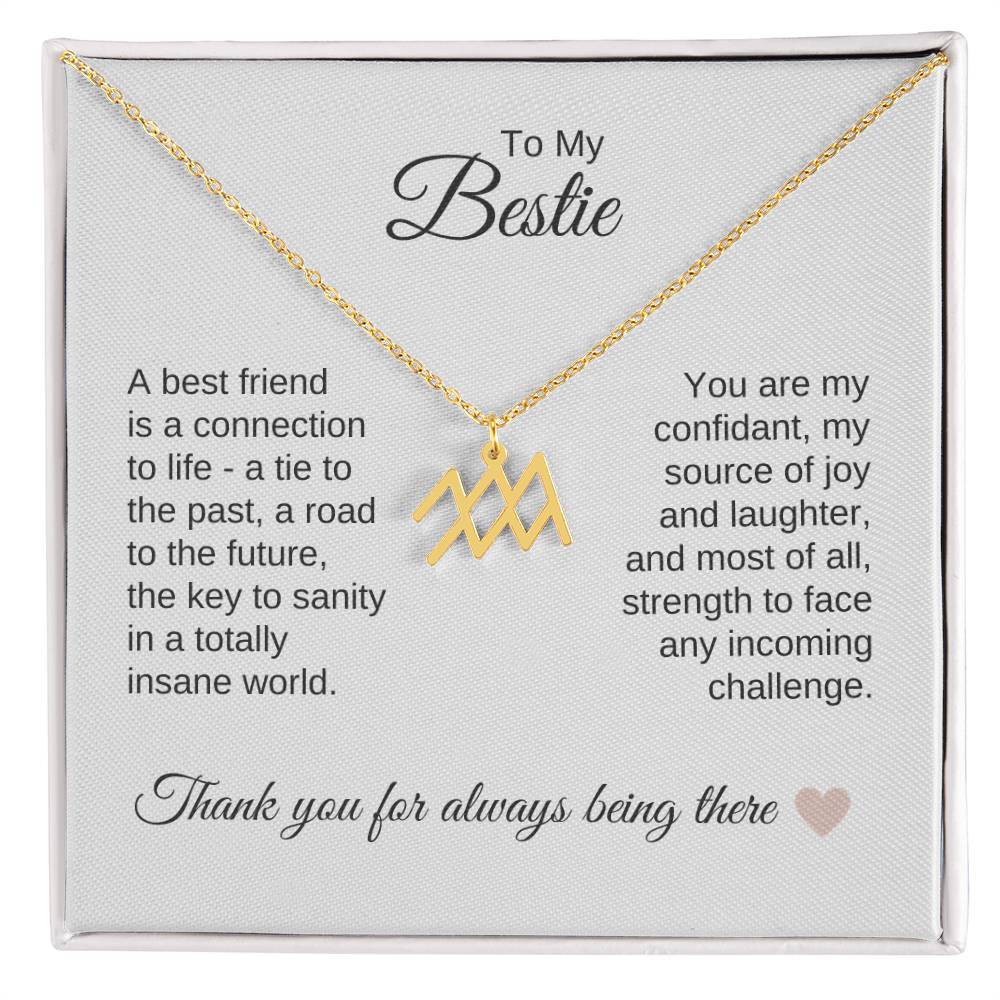 Best BFF Presents Friends are the Best Gifts Zodiac Sign Necklace - MKT Custom Jewelry