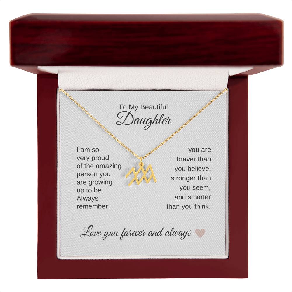 To My Beautiful Daughter Gift, Delicate Zodiac Necklace Gold or Stainless Steel, Gift for Daughter