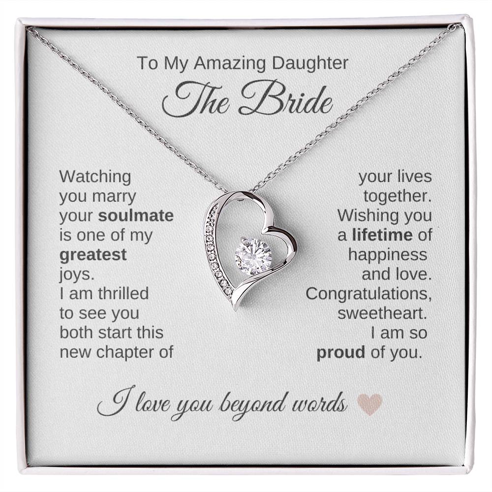 Daughter Wedding Gift Wedding Present for Daughter Gold Heart Necklace - MKT Custom Jewelry
