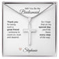 Will You Be My Bridesmaid Proposal Gift Gold Cross Necklace
