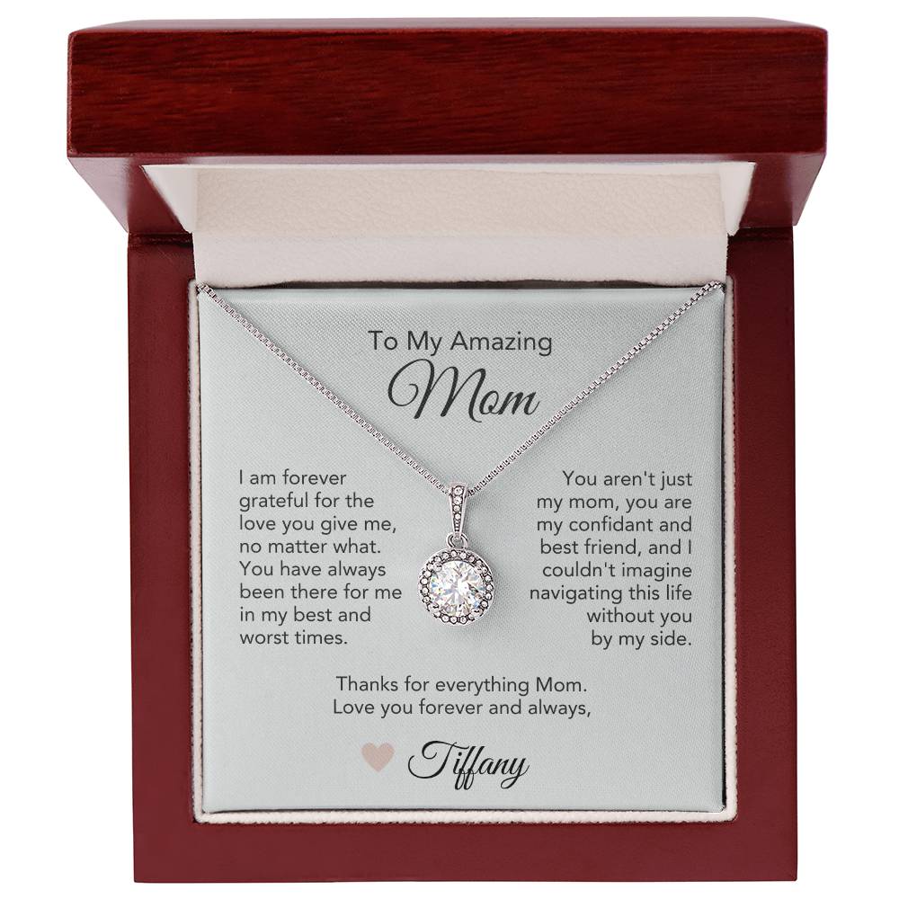 Mom Necklace Present Ideas for Mother Idea Gifts White Gold Pendant - MKT Custom Jewelry