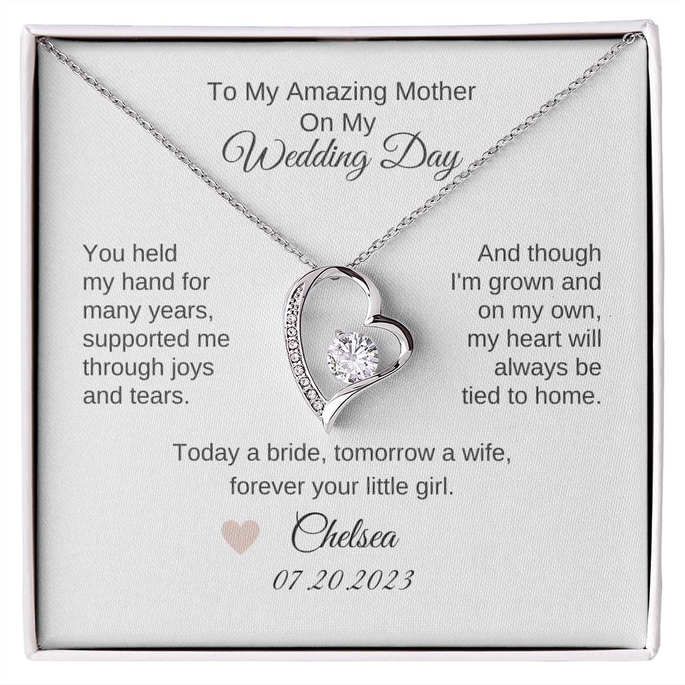 Mother of the Bride Gift from Daughter Wedding Planning to my Mother on my Wedding Day Necklace Gift - MKTCustomDesigns