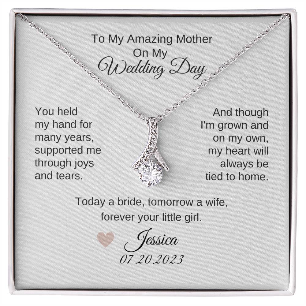 Mother of the Bride Gift from Daughter Wedding Planning to my Mother on my Wedding Day Necklace Gift - MKTCustomDesigns