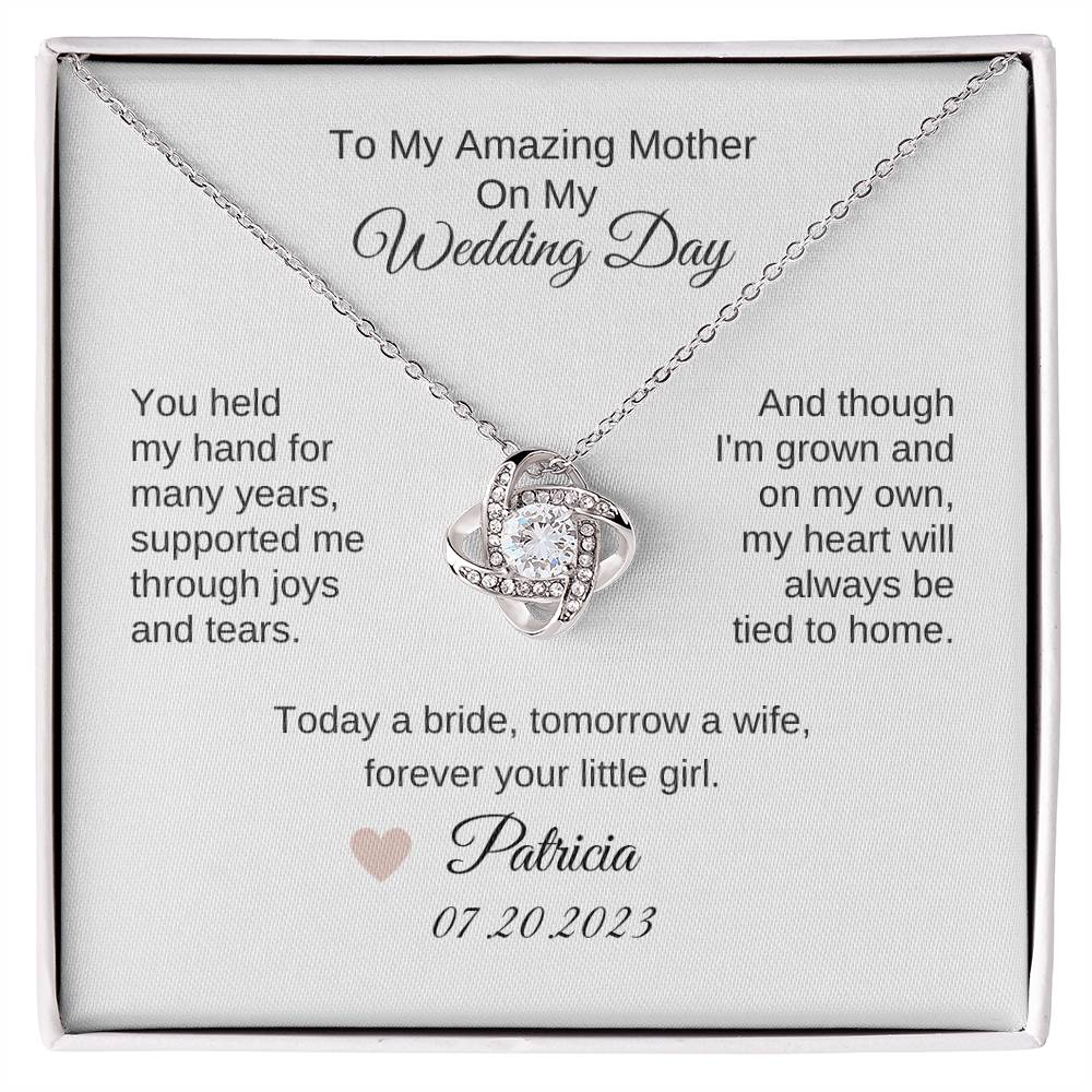 Mother of the Bride Gift from Daughter Wedding Planning to my Mother on my Wedding Day Necklace Gift - MKTCustomDesigns