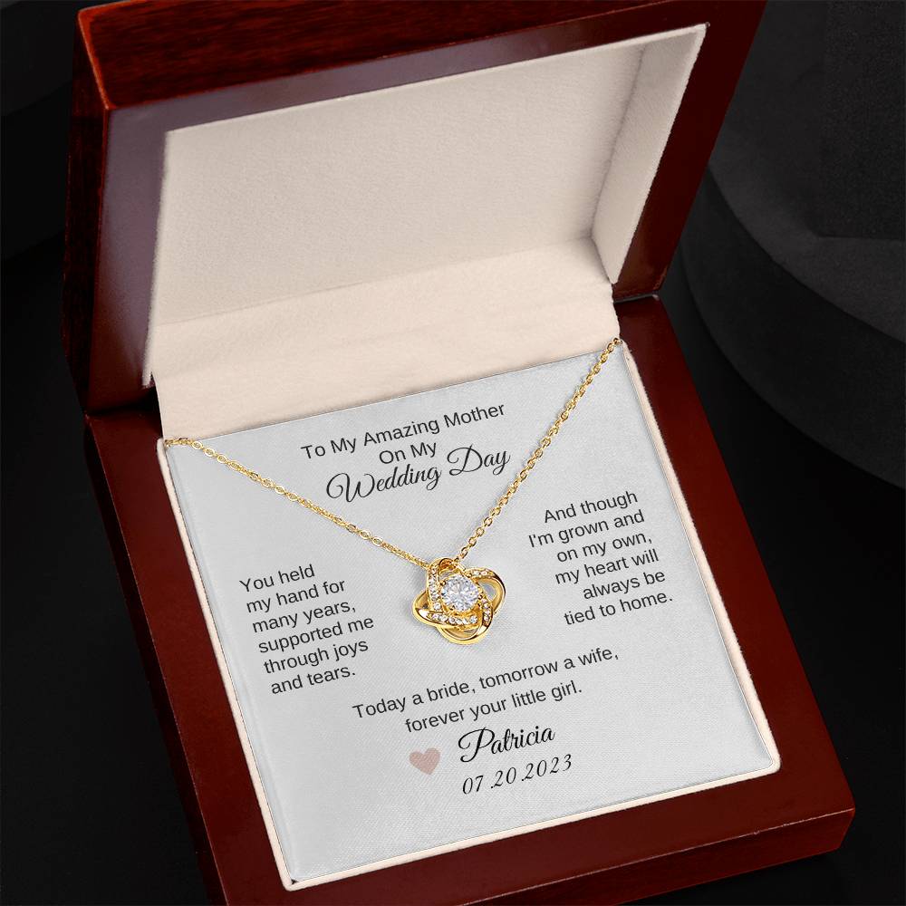Mother of the Bride Gift from Daughter Wedding Planning to my Mother on my Wedding Day Necklace Gift - MKTCustomDesigns