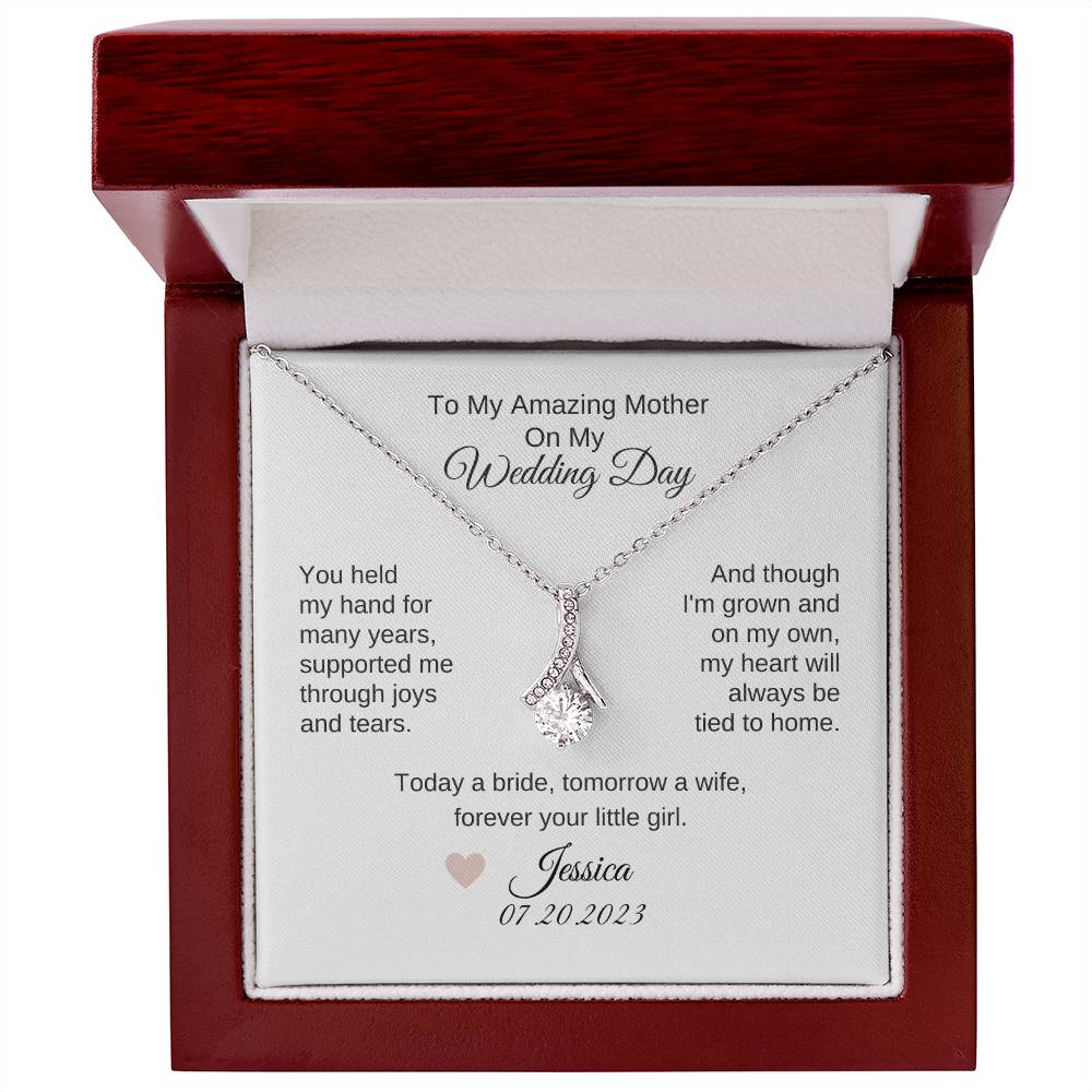 Mother of the Bride Gift from Daughter Wedding Planning to my Mother on my Wedding Day Necklace Gift - MKTCustomDesigns