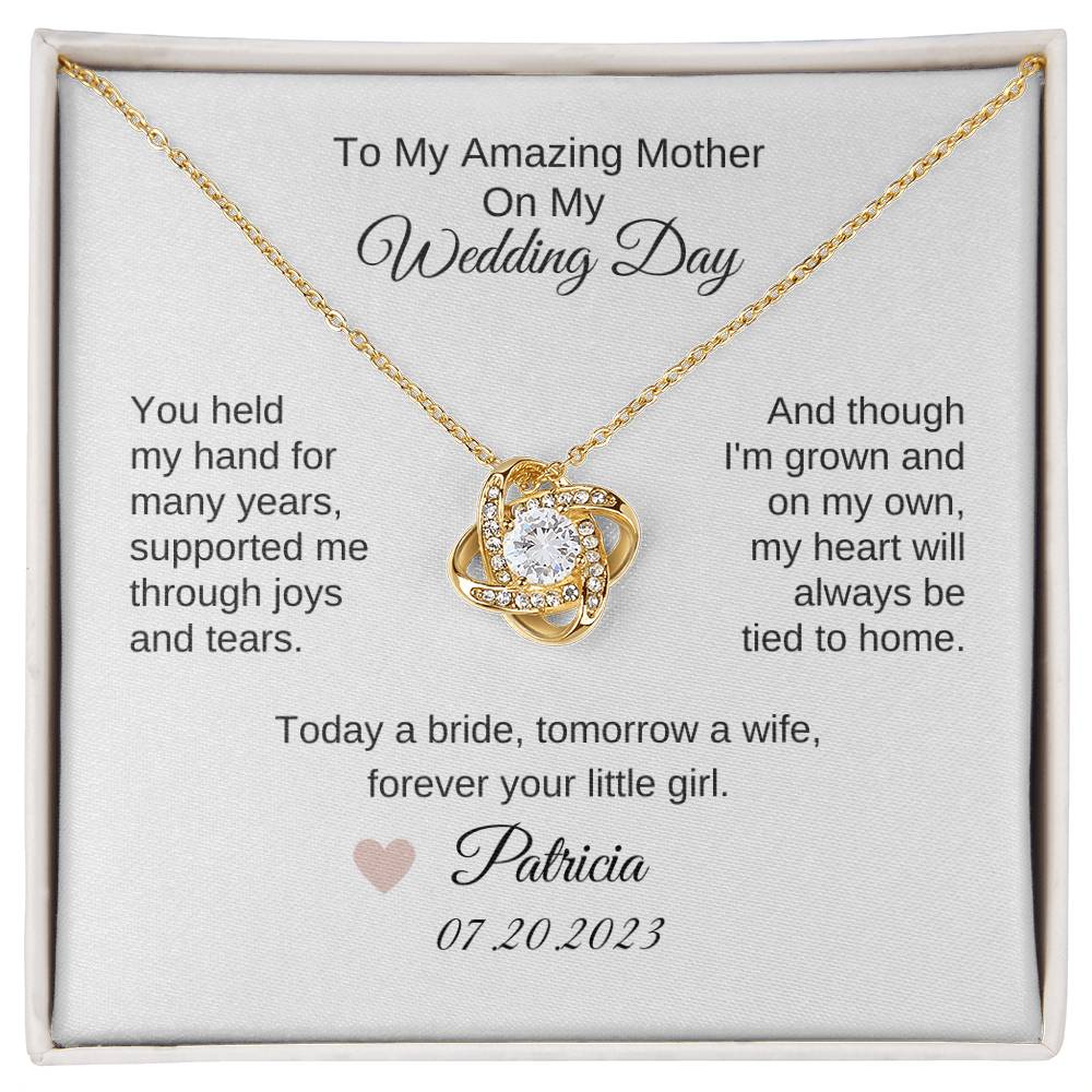 Mother of the Bride Gift from Daughter Wedding Planning to my Mother on my Wedding Day Necklace Gift - MKTCustomDesigns