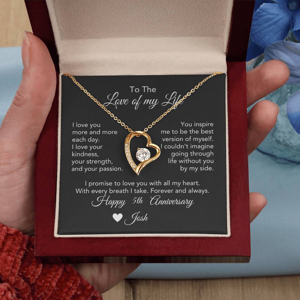 Personalized Anniversary Gift for Her, Enter Year & Name, Necklace & Message Card - MKTCustomDesigns