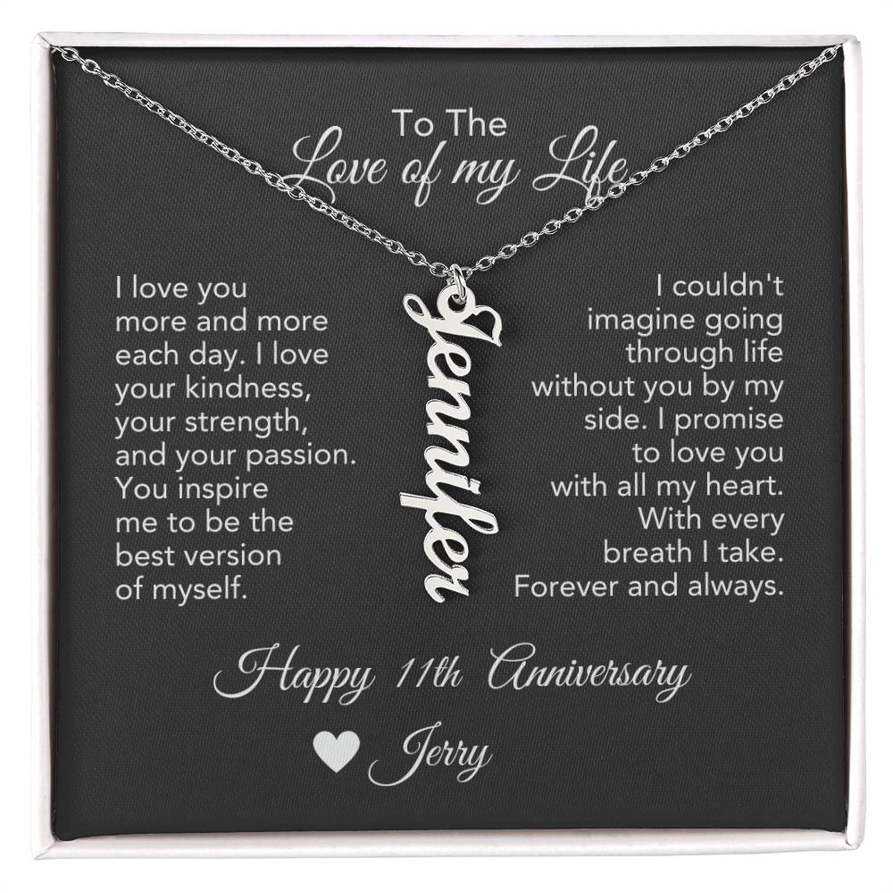 Personalized Anniversary Gift for Her, Enter Year & Name, Necklace & Message Card - MKTCustomDesigns