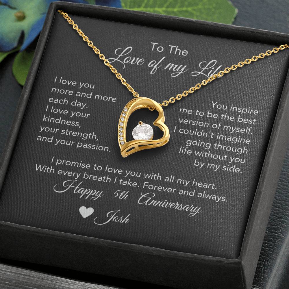 Personalized Anniversary Gift for Her, Enter Year & Name, Necklace & Message Card - MKTCustomDesigns