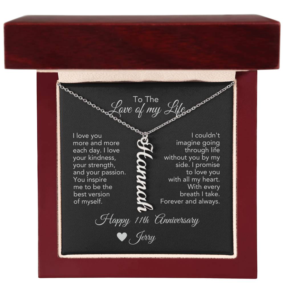 Personalized Anniversary Gift for Her, Enter Year & Name, Necklace & Message Card - MKTCustomDesigns