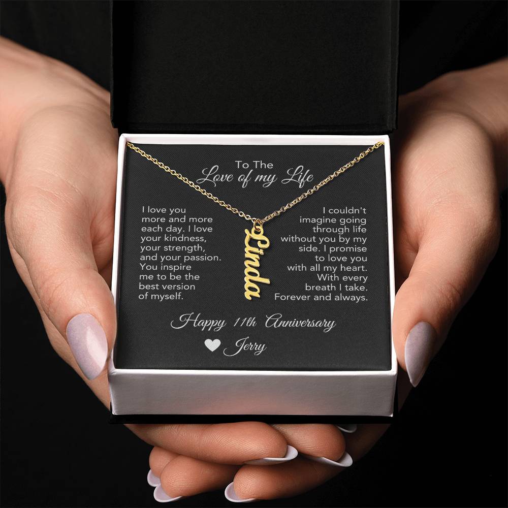 Personalized Anniversary Gift for Her, Enter Year & Name, Necklace & Message Card - MKTCustomDesigns