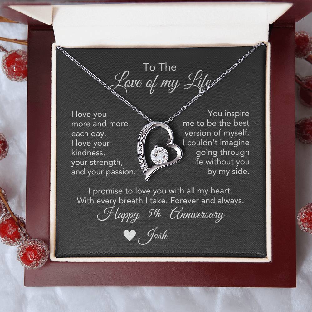 Personalized Anniversary Gift for Her, Enter Year & Name, Necklace & Message Card - MKTCustomDesigns