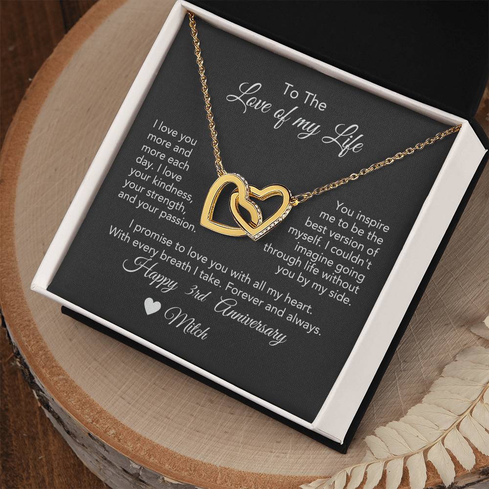 Personalized Anniversary Gift for Her, Enter Year & Name, Necklace & Message Card - MKTCustomDesigns
