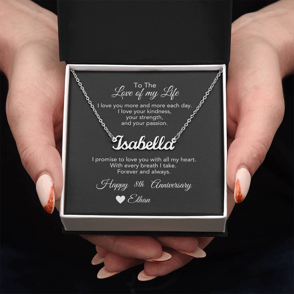 Personalized Anniversary Gift for Her, Enter Year & Name, Necklace & Message Card - MKTCustomDesigns
