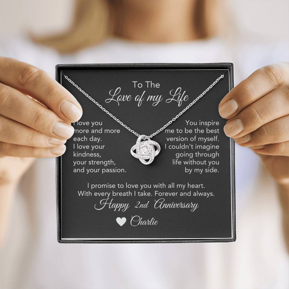 Personalized Anniversary Gift for Her, Enter Year & Name, Necklace & Message Card - MKTCustomDesigns