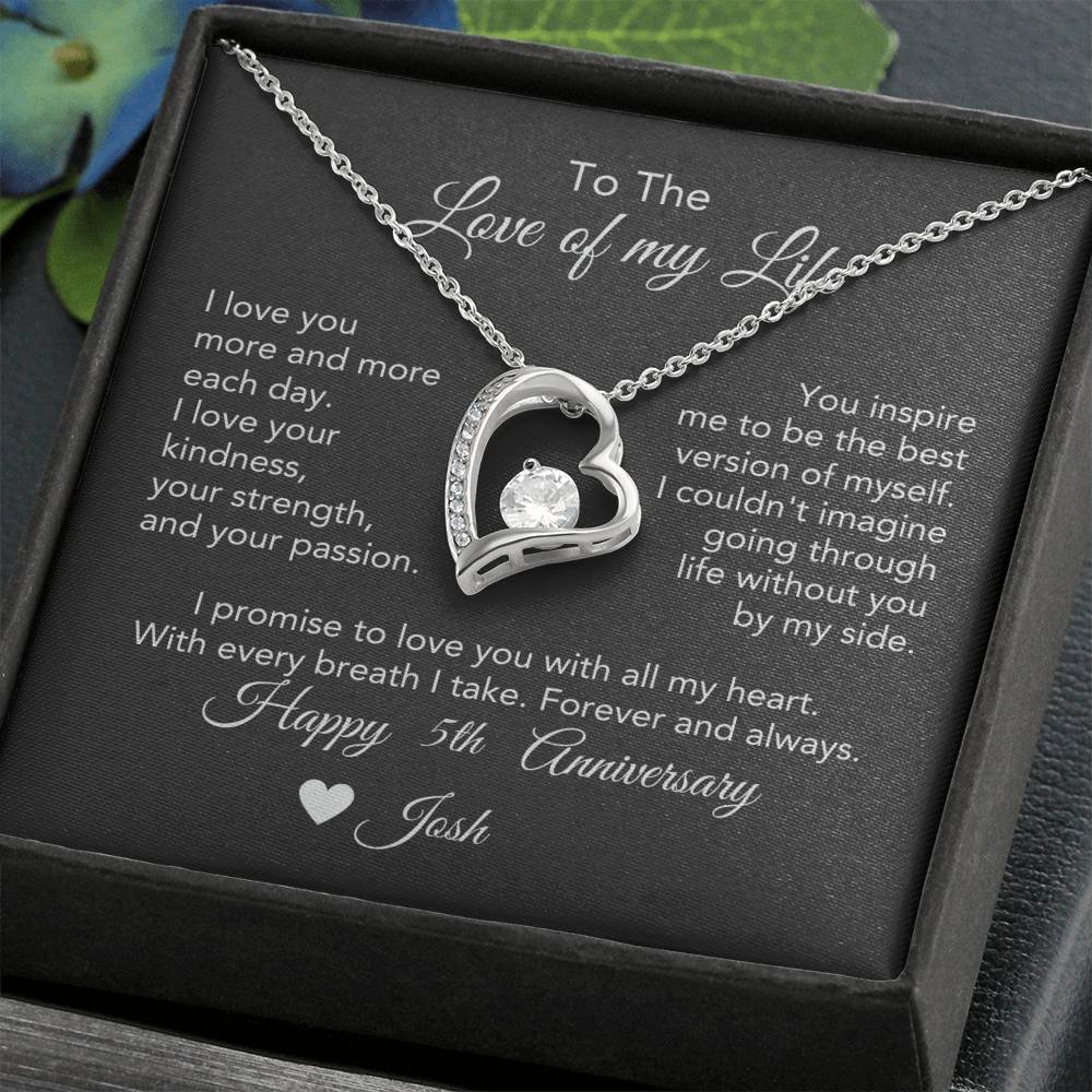 Personalized Anniversary Gift for Her, Enter Year & Name, Necklace & Message Card - MKTCustomDesigns