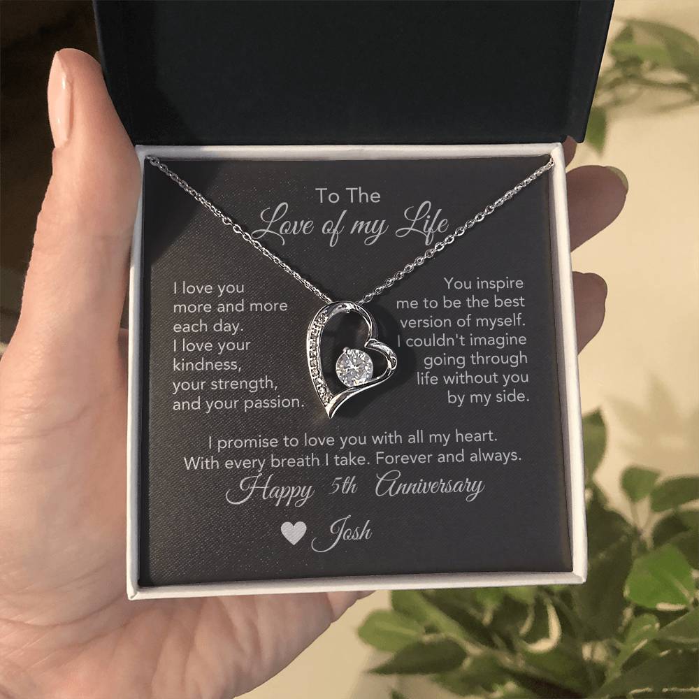 Personalized Anniversary Gift for Her, Enter Year & Name, Necklace & Message Card - MKTCustomDesigns
