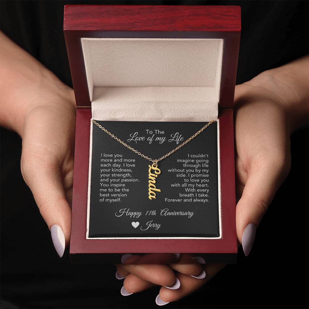 Personalized Anniversary Gift for Her, Enter Year & Name, Necklace & Message Card - MKTCustomDesigns