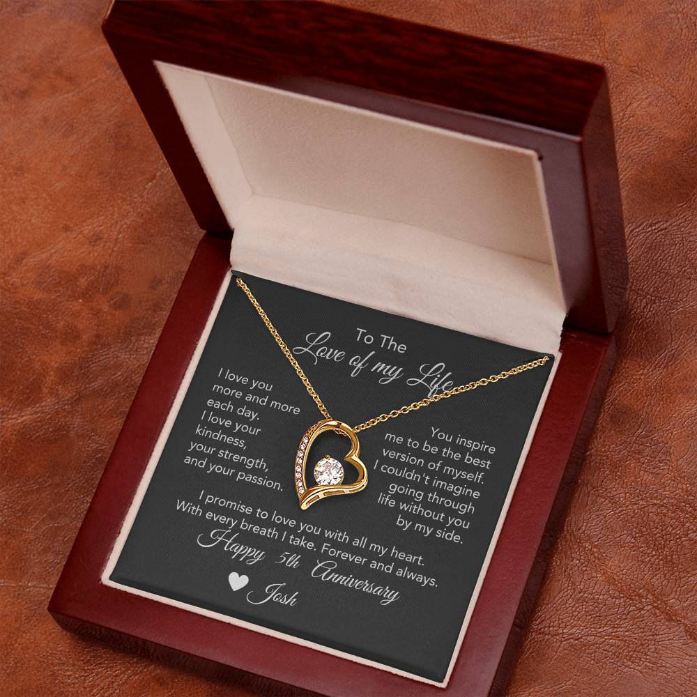 Personalized Anniversary Gift for Her, Enter Year & Name, Necklace & Message Card - MKTCustomDesigns