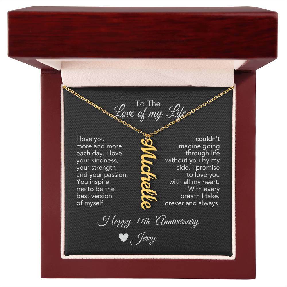 Personalized Anniversary Gift for Her, Enter Year & Name, Necklace & Message Card - MKTCustomDesigns