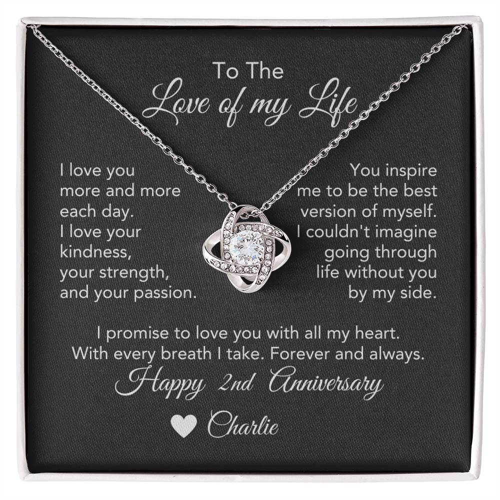 Personalized Anniversary Gift for Her, Enter Year & Name, Necklace & Message Card - MKTCustomDesigns