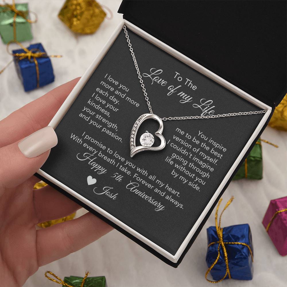 Personalized Anniversary Gift for Her, Enter Year & Name, Necklace & Message Card - MKTCustomDesigns
