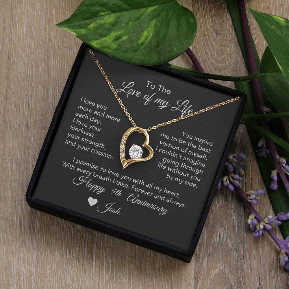 Personalized Anniversary Gift for Her, Enter Year & Name, Necklace & Message Card - MKTCustomDesigns