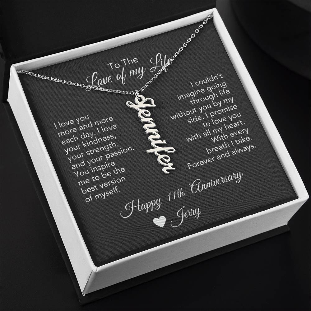 Personalized Anniversary Gift for Her, Enter Year & Name, Necklace & Message Card - MKTCustomDesigns