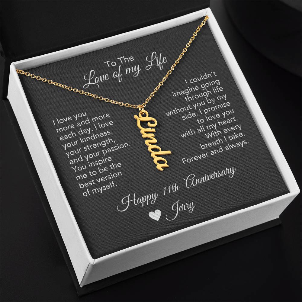 Personalized Anniversary Gift for Her, Enter Year & Name, Necklace & Message Card - MKTCustomDesigns