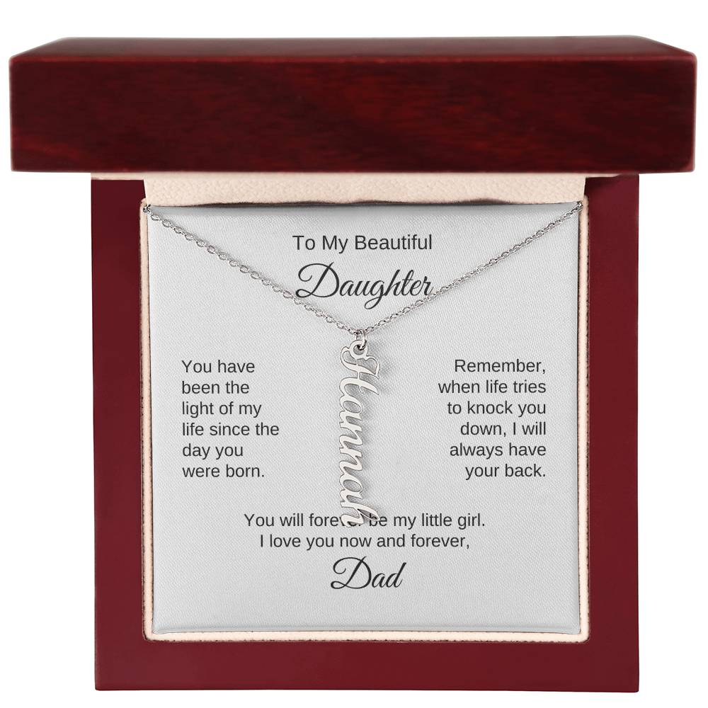 To My Daughter From Dad Gift Custom Name Necklace for Daughter - MKTCustomDesigns