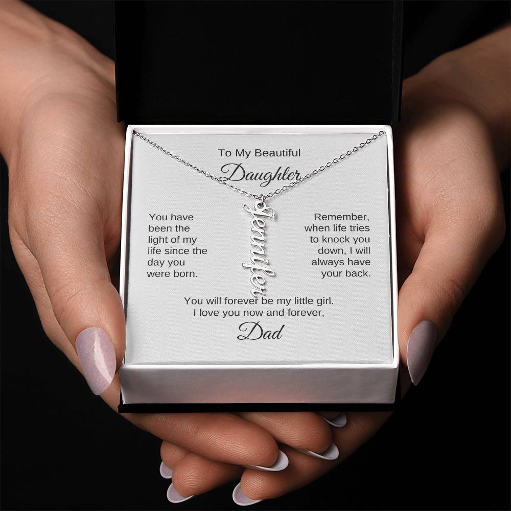To My Daughter From Dad Gift Custom Name Necklace for Daughter - MKTCustomDesigns
