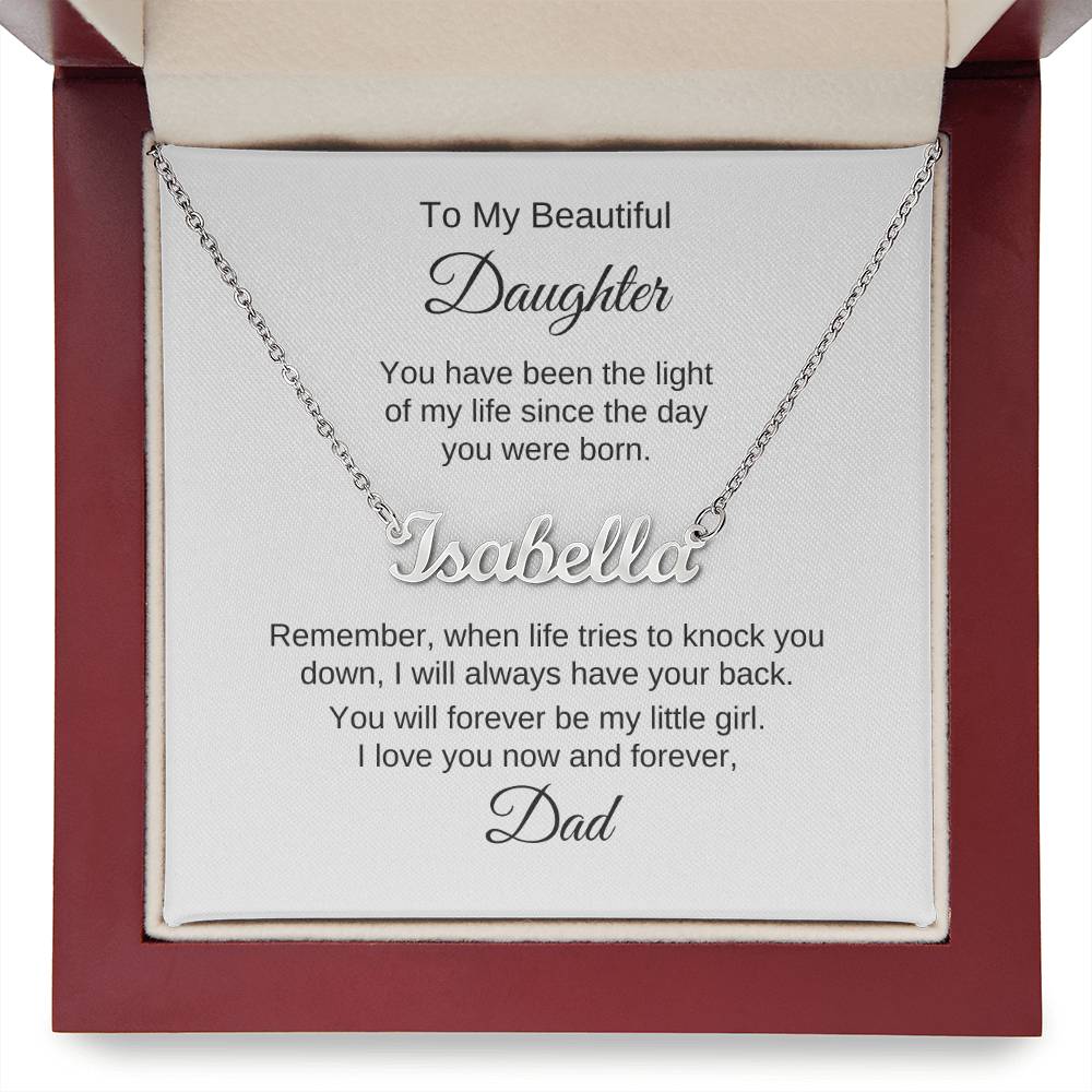 Daughter Gift from Dad Gifts to Daughter from Dad Custom Name - MKT Custom Jewelry