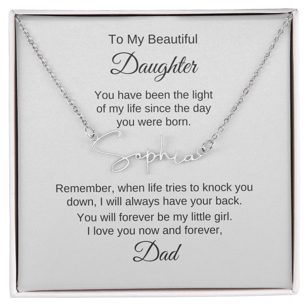 Daughter Gift from Dad Gifts to Daughter from Dad Custom Name Necklace - MKT Custom Jewelry
