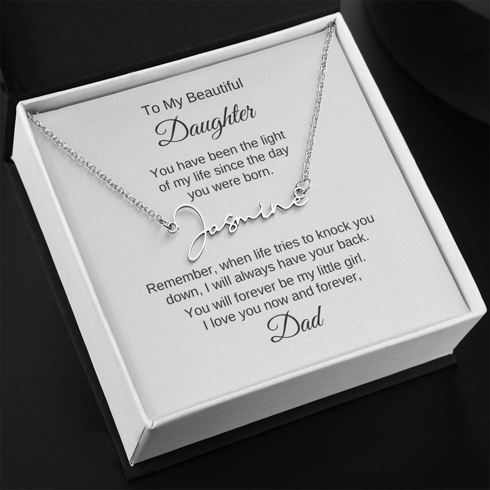 Daughter Gift from Dad Gifts to Daughter from Dad Custom Name Necklace - MKT Custom Jewelry