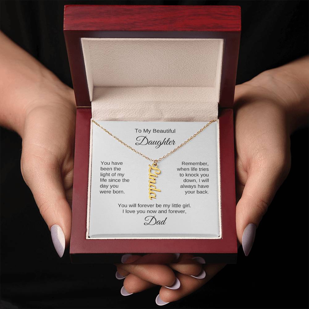 To My Daughter From Dad Gift Custom Name Necklace for Daughter - MKTCustomDesigns