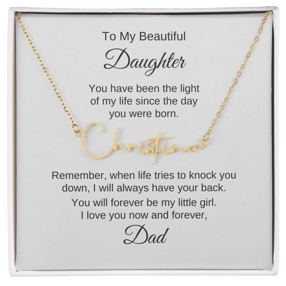 Daughter Gift from Dad Gifts to Daughter from Dad Custom Name Necklace - MKT Custom Jewelry