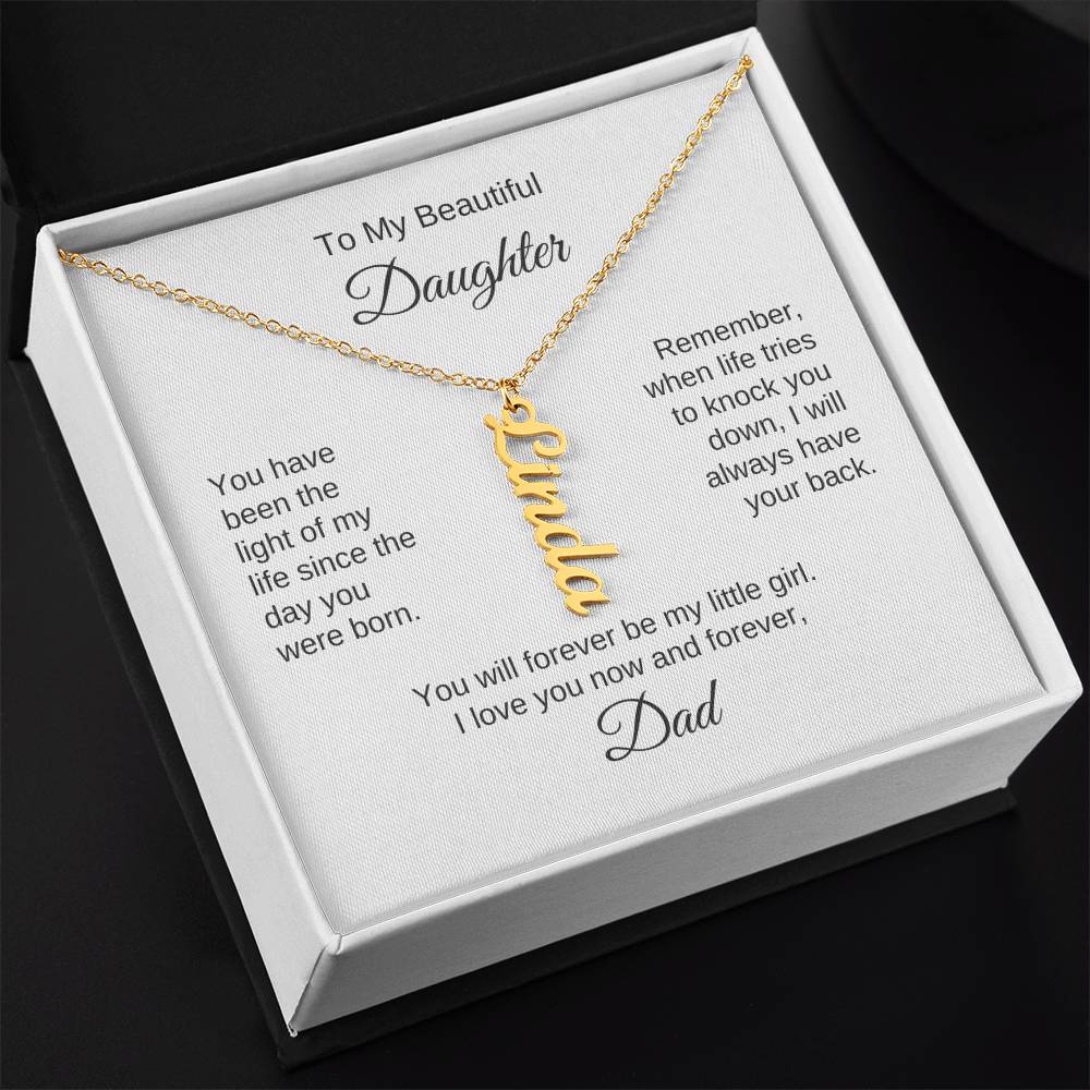 To My Daughter From Dad Gift Custom Name Necklace for Daughter - MKTCustomDesigns