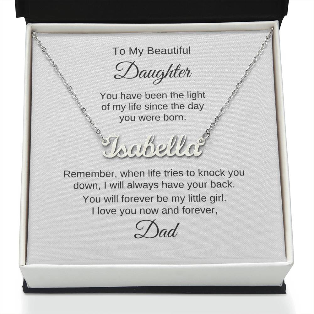Daughter Gift from Dad Gifts to Daughter from Dad Custom Name - MKT Custom Jewelry