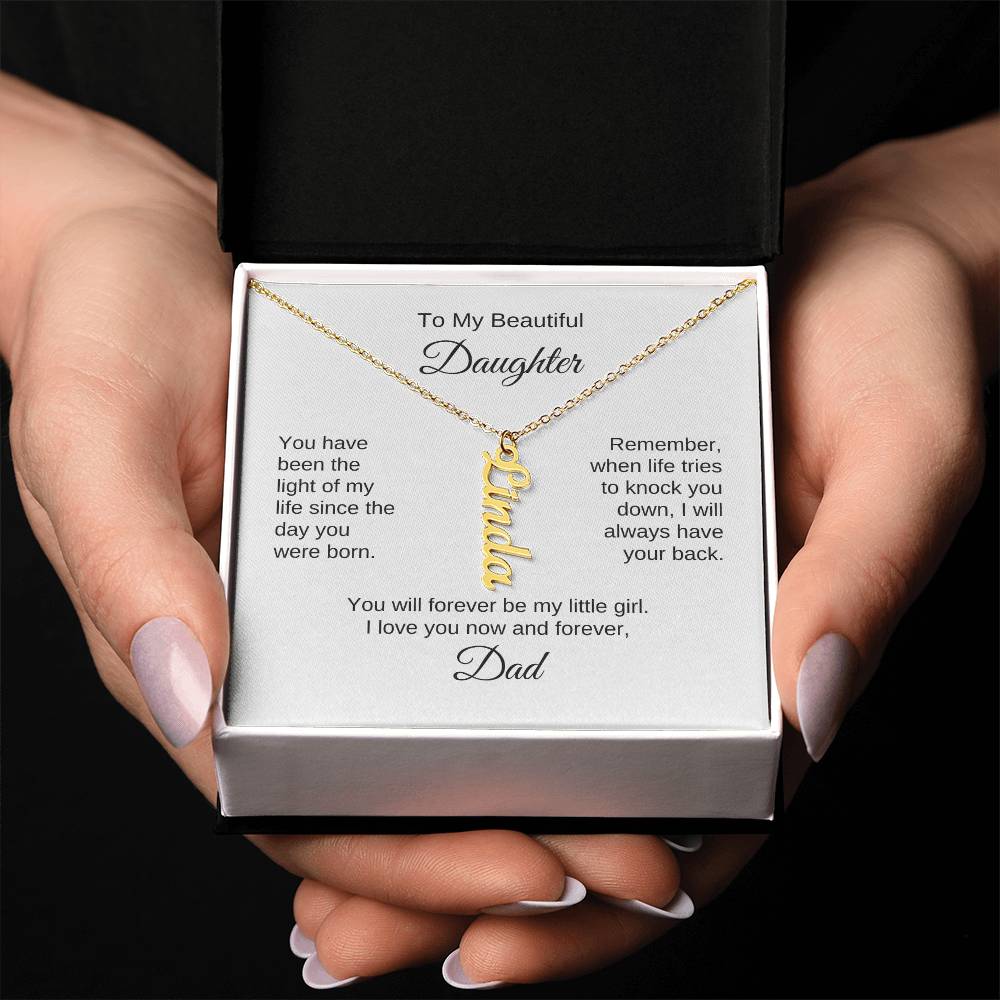To My Daughter From Dad Gift Custom Name Necklace for Daughter - MKTCustomDesigns