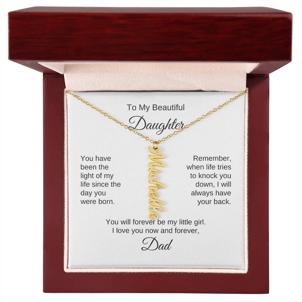 To My Daughter From Dad Gift Custom Name Necklace for Daughter - MKTCustomDesigns