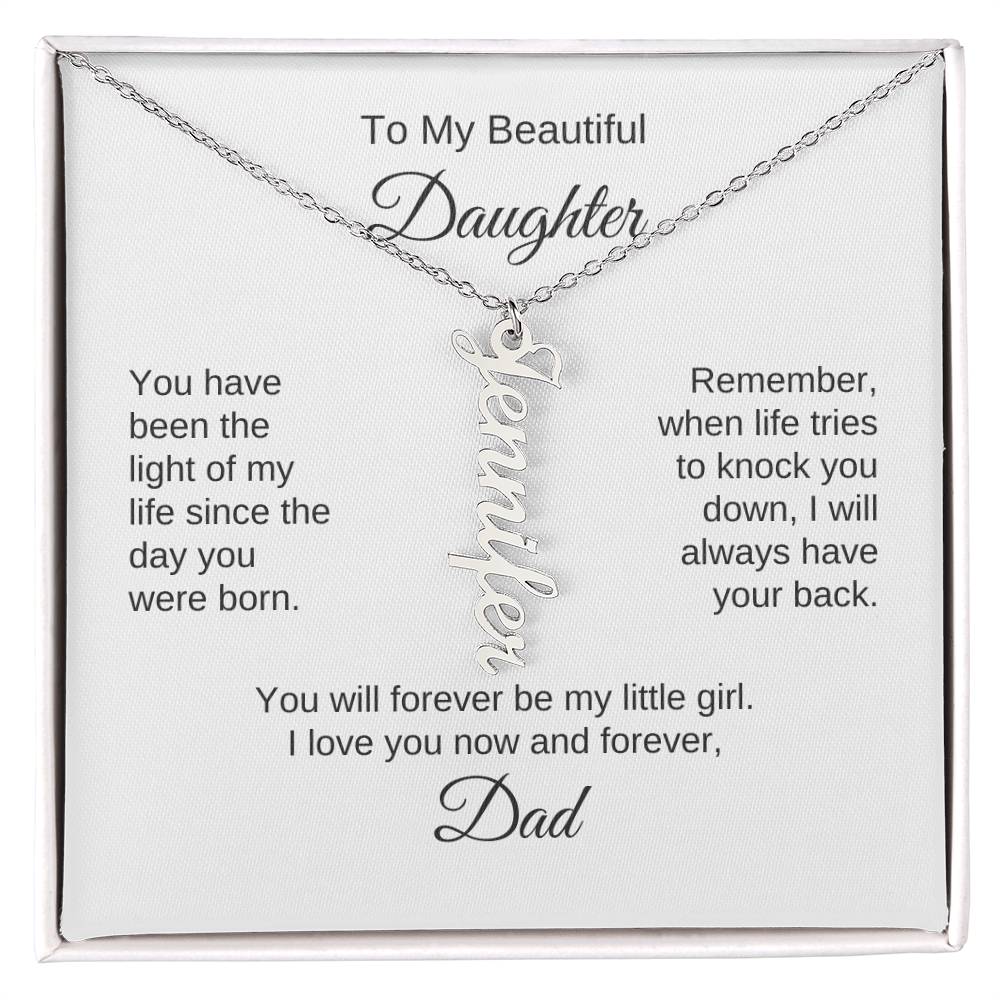 To My Daughter From Dad Gift Custom Name Necklace for Daughter - MKTCustomDesigns