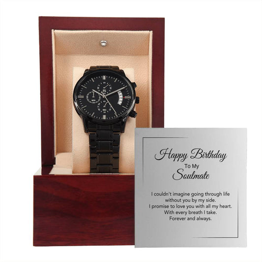 Gift Birthday for Men Best Birthday Present for Guys Black Watch - MKT Custom Jewelry